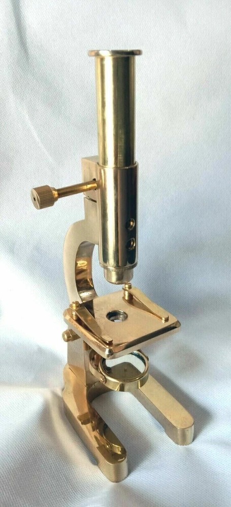 Microscope Antique Vintage Solid Brass Microscope Student 7 Inch