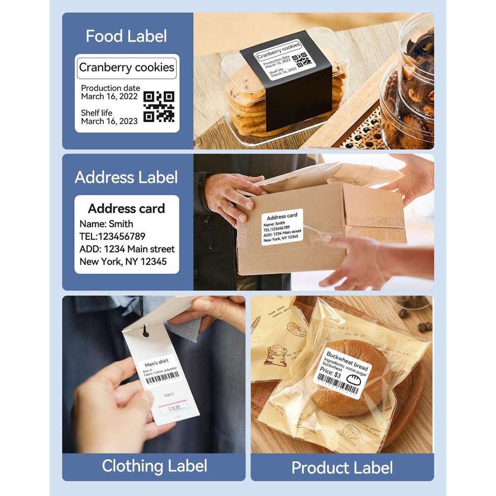 Portable Thermal Label Printer NIIMBOT B1 Bluetooth Barcode Printer 2 inch Label