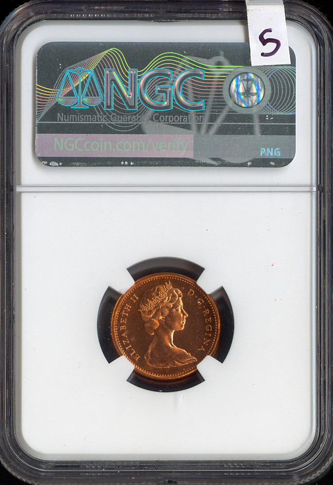 1965 Canada Small Cent Proof 1C NGC PL66 RD. - Quality