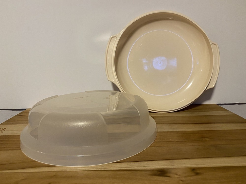 Tupperware Beige Microwave/Steamer/Cooker Stack 2210/2193/2346 ~ VGUC