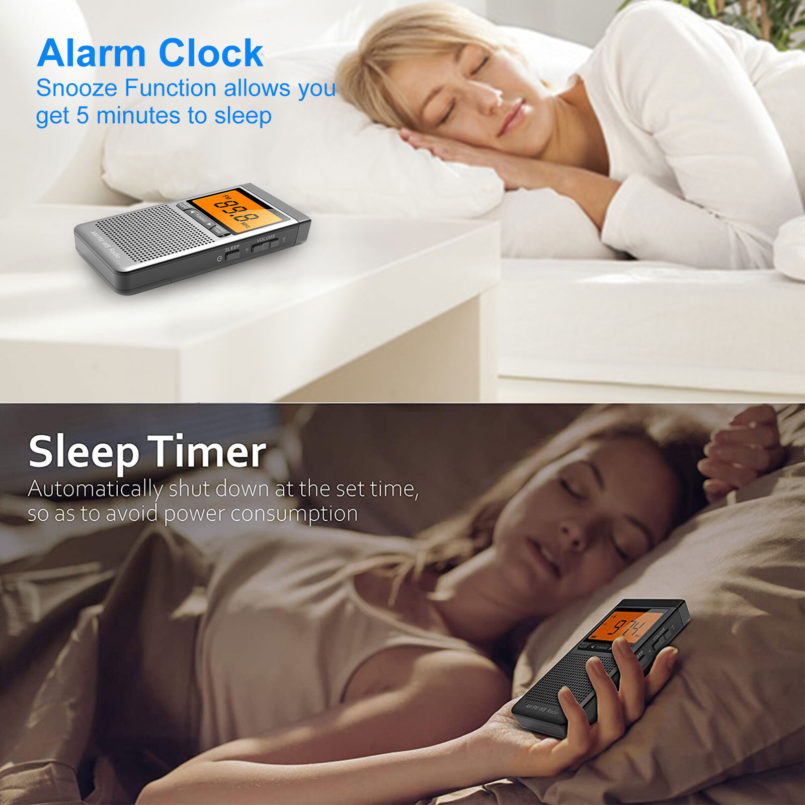 Pocket AM FM Radio Auto-Search NOAA Emergency Receiver Battery Operated Portable