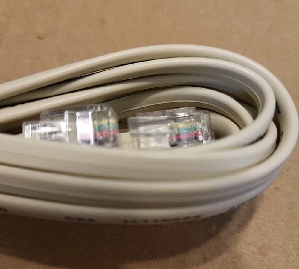 Straight Telephone Cable 7 Ft White E157914