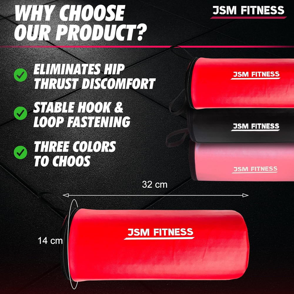 Hip Thrust Barbell Pad - Hip Thrust Pad Extra Thick for Glute Exercises, Bar Cus