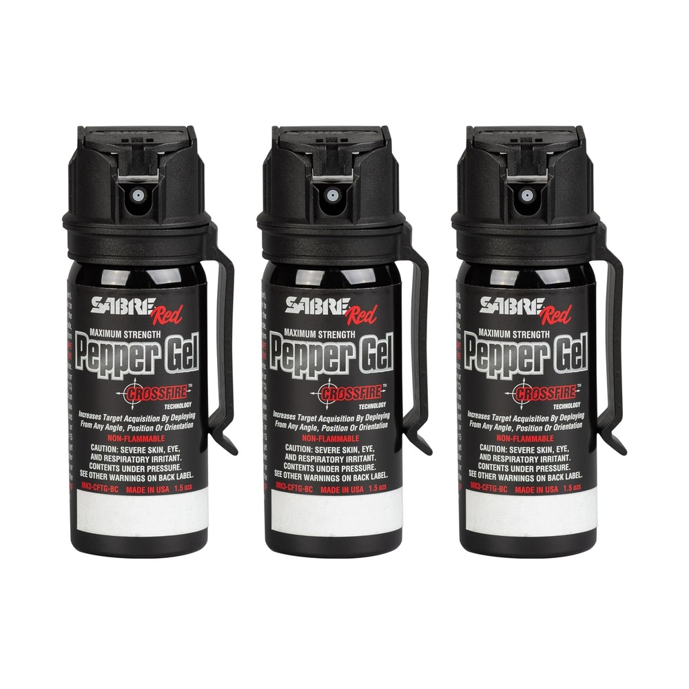SABRE Crossfire Pepper Gel for Self Defense Deploys At Any Angle Maximizes