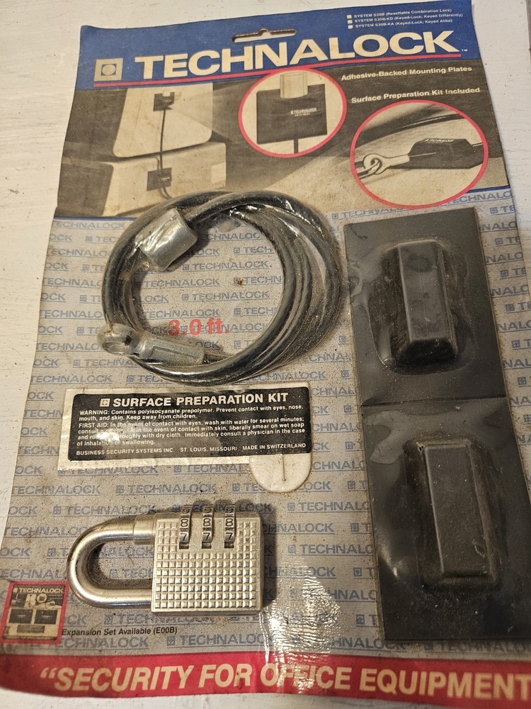 Vintage Technalock Mounting Plates Surface Preparation Kit Nos Buisness Security
