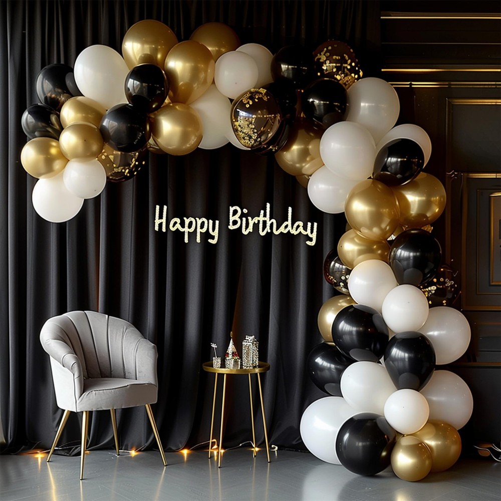 2-Panels 5x10 FT Black Backdrop Curtains for Parties Thick Polyester Drapes