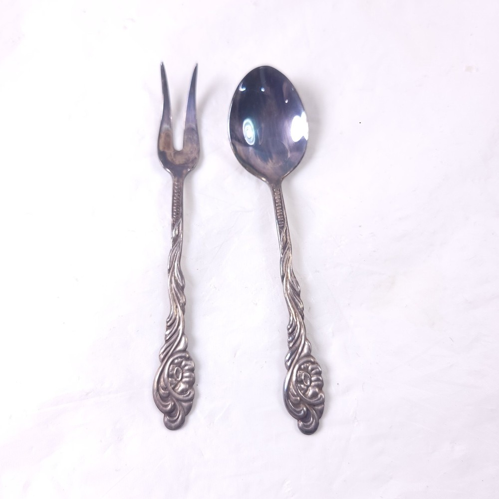 Sweden Silver Tone Fork Spoon Condiments Set Box