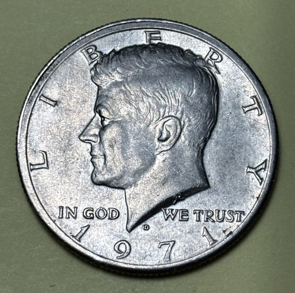 ERROR 1971-D Kennedy Half Dollar PARTIALLY MISSING DESIGNER INITIALS "FG"