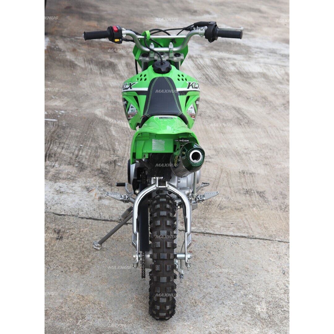 EXHAUST MUFFLER PIPE FULL SYSTEM CARBON GREEN FIT FOR KAWASAKI KLX110 KLX110L