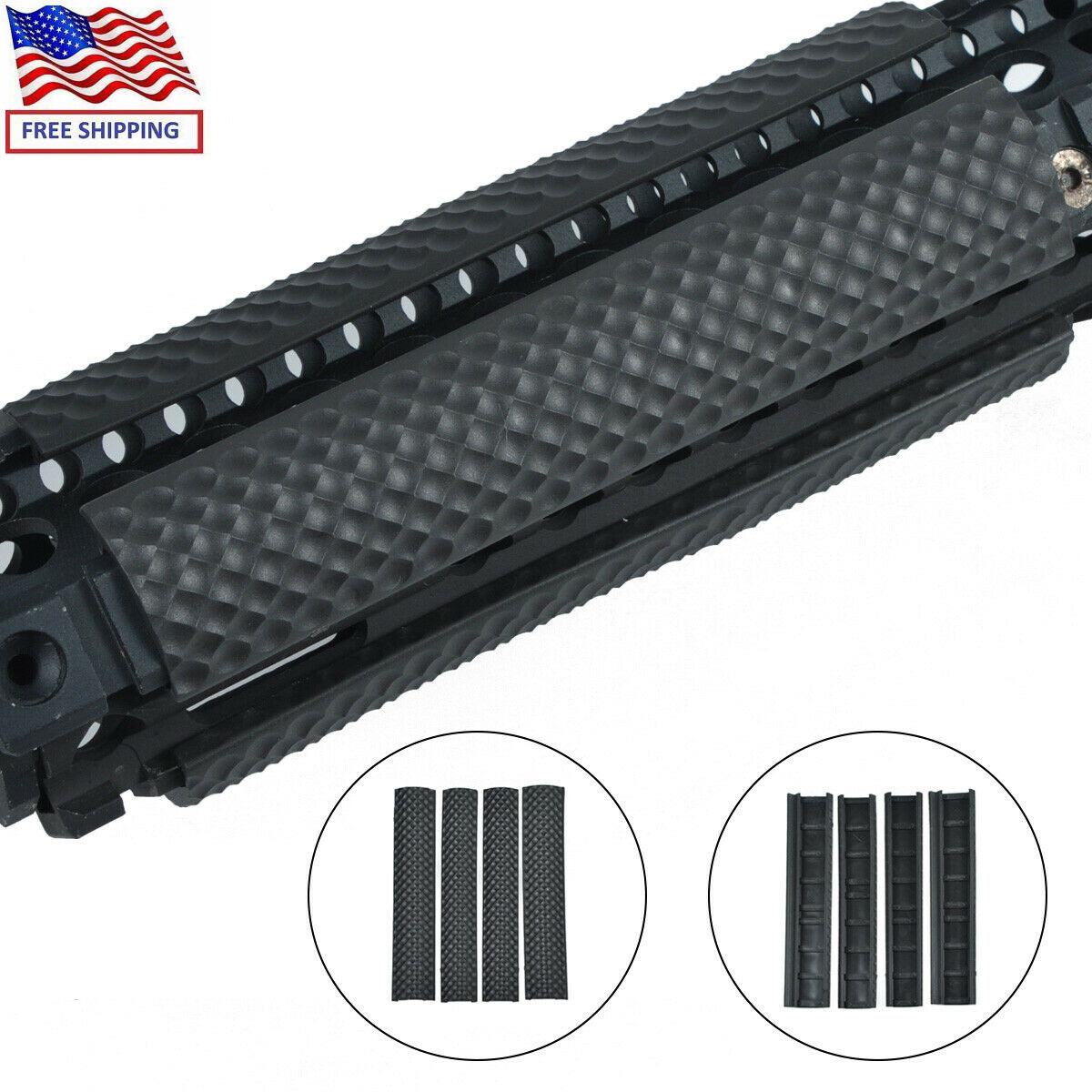 4PCS Picatinny 6.2"  Rail Protector Covers Soft Rubber Panel Golf