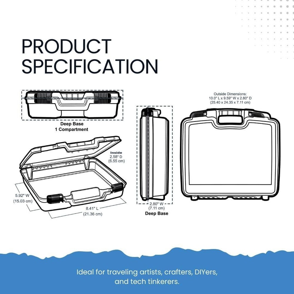Translucent 10-Inch Quick View Lockable Art Organizer - Durable Craft Case
