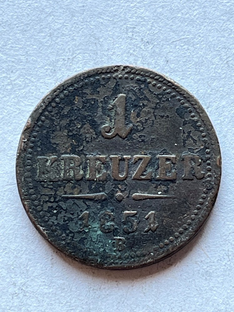 1851 AUSTRIA 1 KREUZER