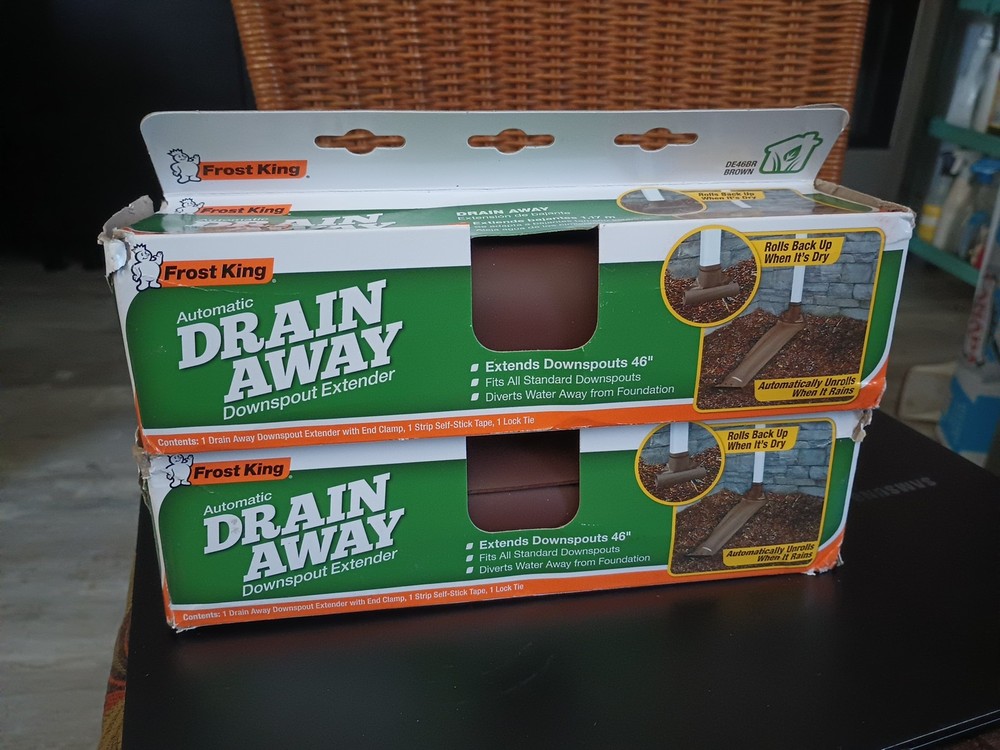 Frost King Drain Away DE46BR Brown Automatic Downspout Extender -2 PACK