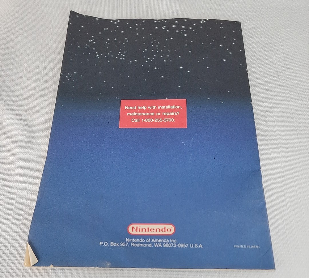 Control Deck NES Nintendo System Instruction Booklet