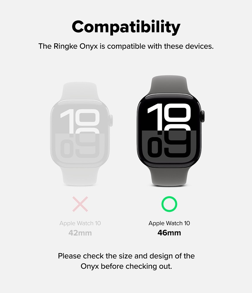 For Apple Watch 10 46mm Case | Ringke [Onyx] Frame Protector Cover