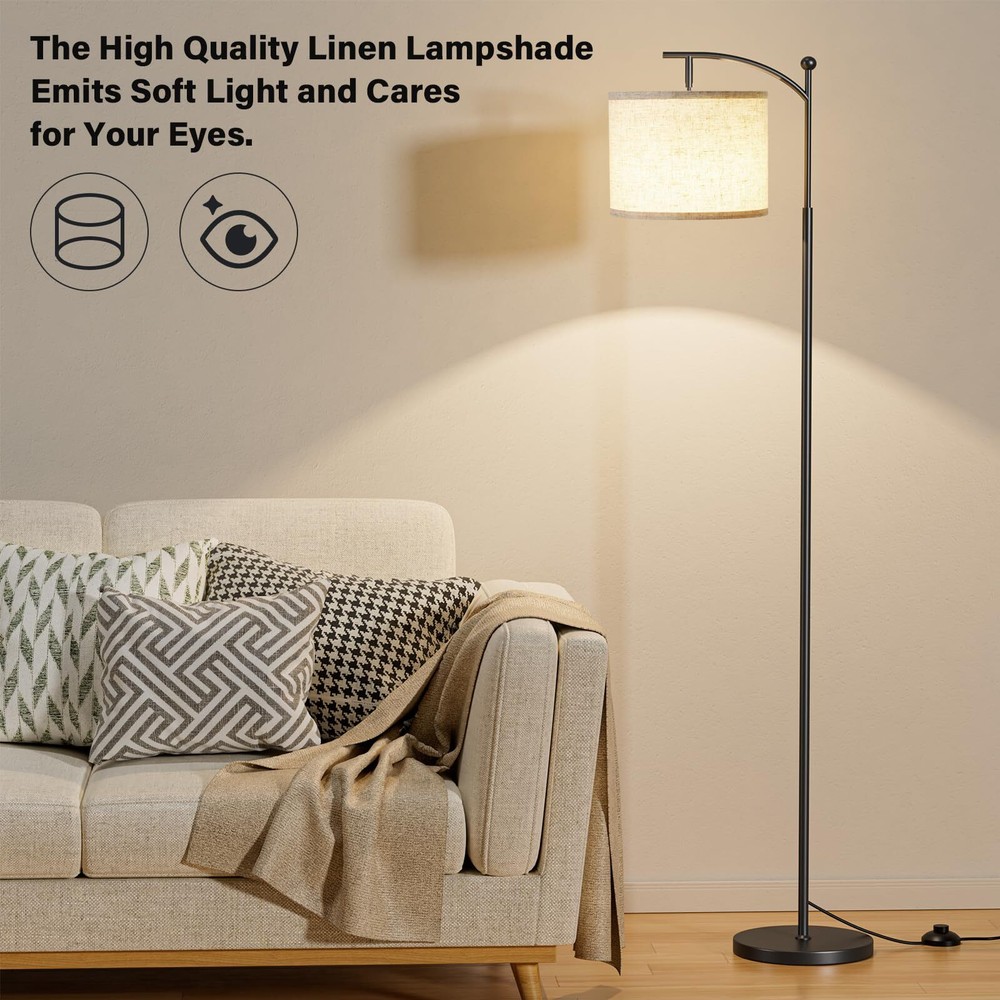 60" Floor Lamp with Remote Control and Stepless Dimmable Bulb, Colors Tempera...
