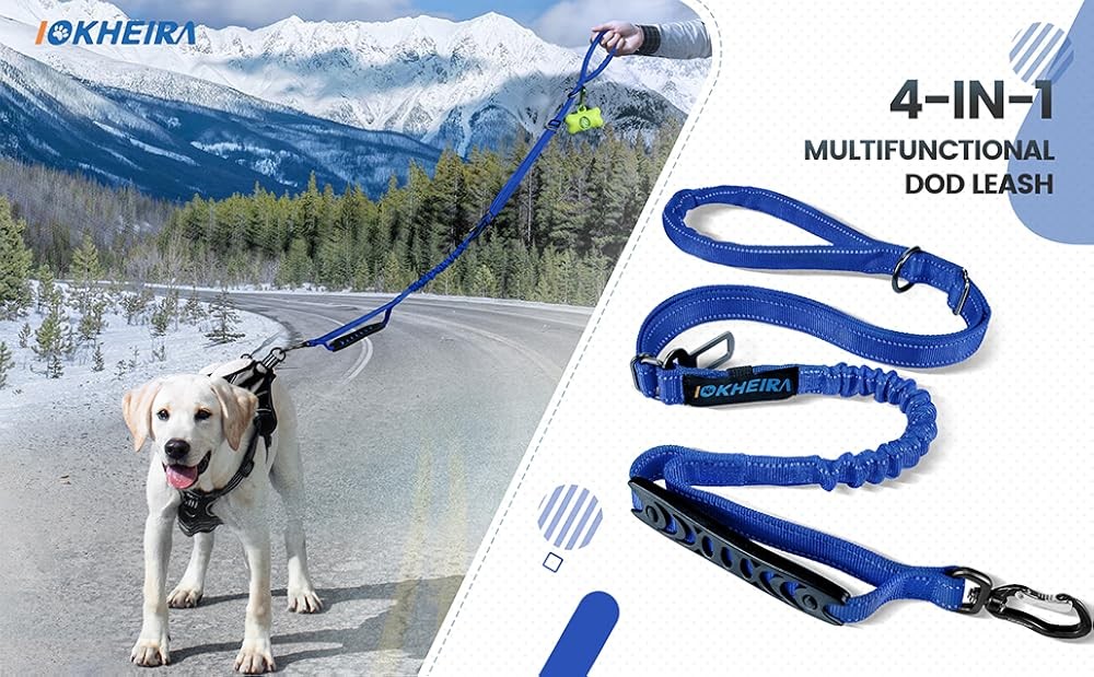Multifunctal Dog Leash for Lar & Medium Dogs, Adjustable