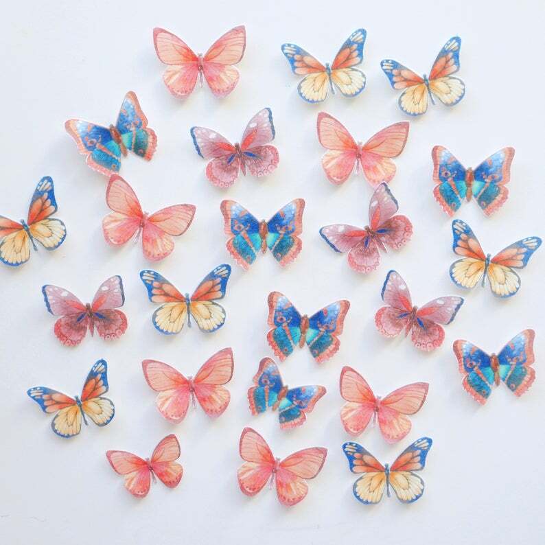 Edible Pre-Cut Wafer Butterfly - Red