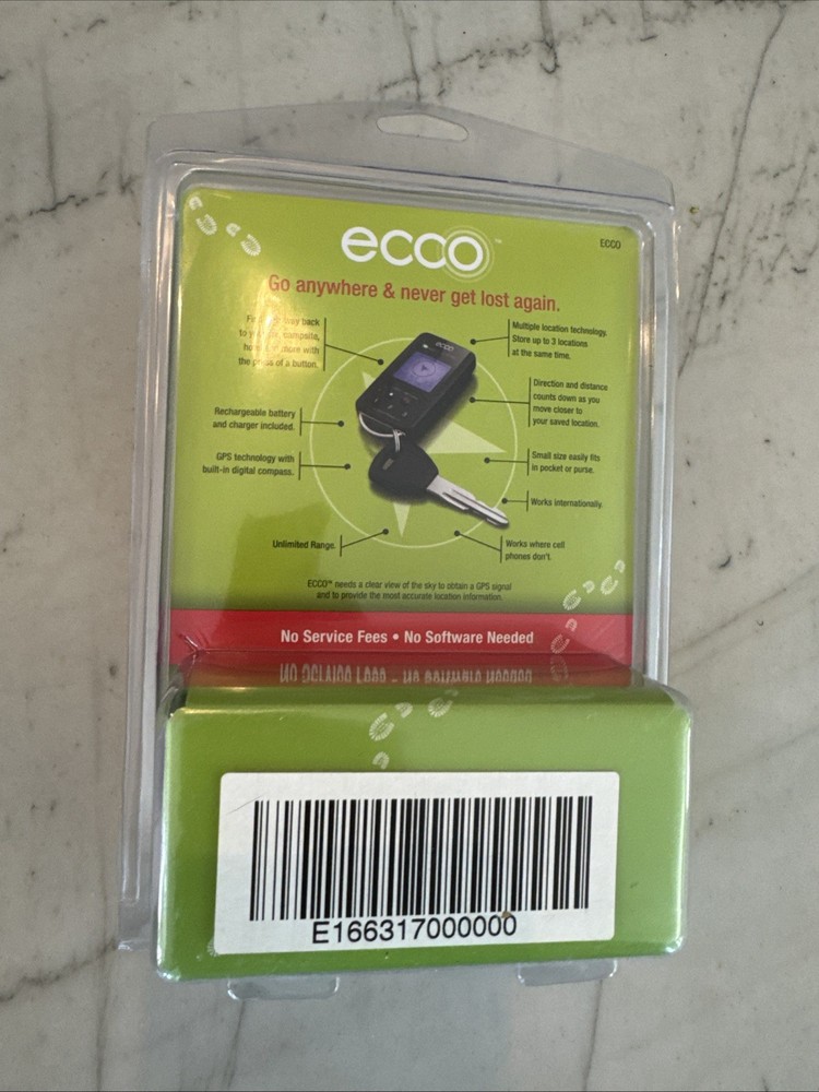 Audiovox Ecco Handheld Keychain GPS Rechargeable - Sealed - Digital Compass