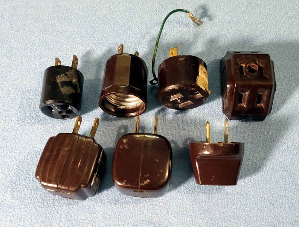Vintage Bakelite Plug-in Electrical Adapters