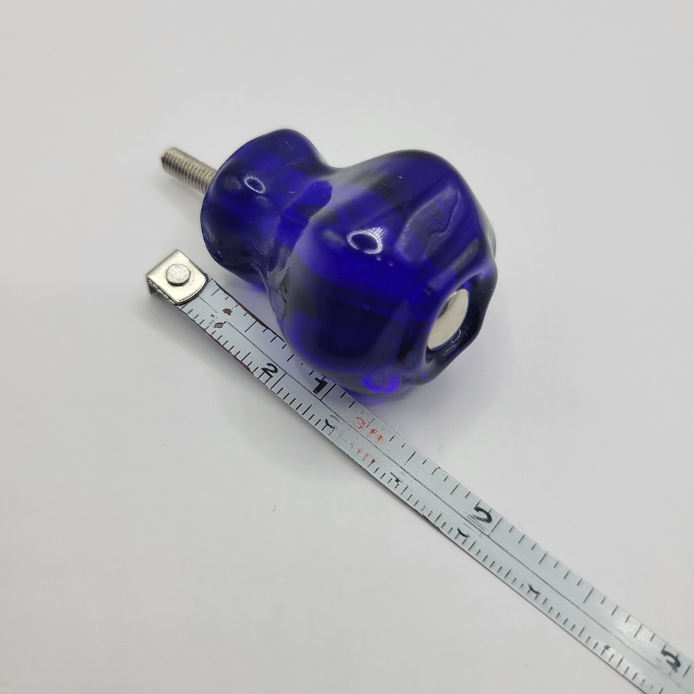 Glass Cabinet Knobs Pulls Vintage Depression Era Inspired Cobalt Blue