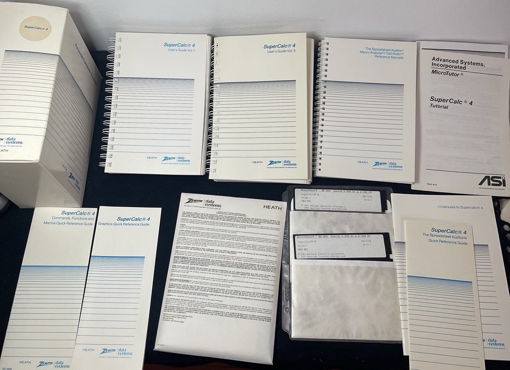 Software & Manuels for SuperCalc 4 Published by Zenith Data Systems New Sealed