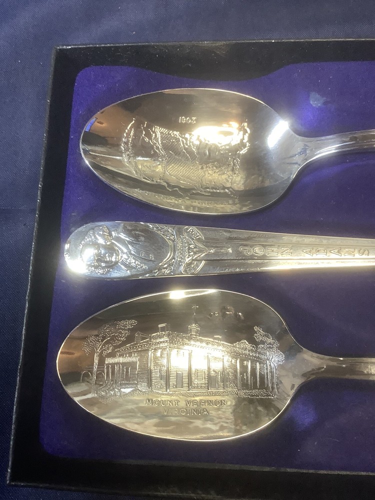 Wm Rogers MFG. Co. IS Silverplate President Spoons, Adams, Jefferson, Washington