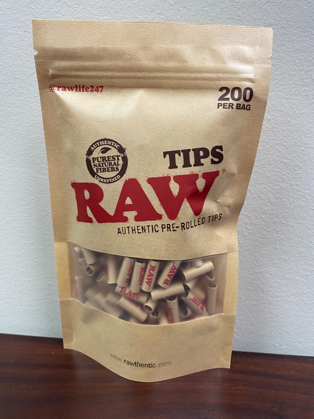 RAW Pre-Rolled Tips Filter Tips - 200 count Bag (7mm)~Ready To Use