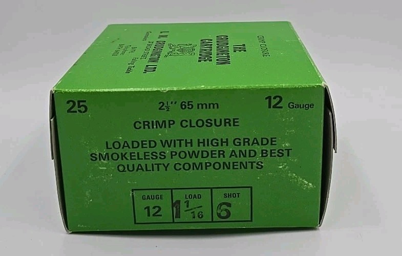 Vintage Crudgington (Empty) Cartridge Shell Box 12 Ga