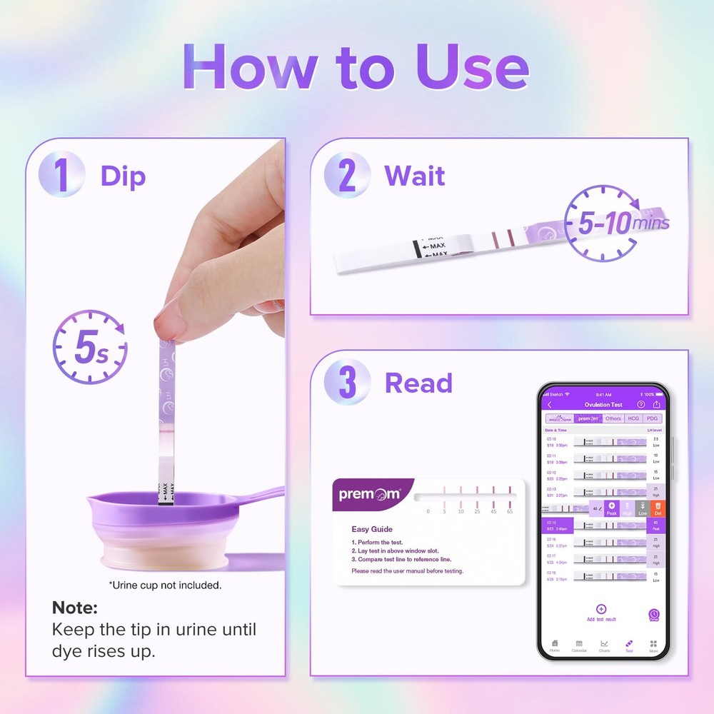 Premom Quantitative Ovulation Predictor Kit：40 Ovulation Tests + 10 Pregnancy...