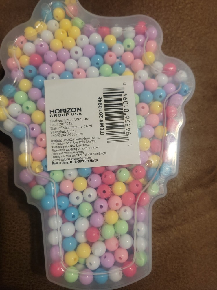 6.4oz Pastel Beads Contains Assorted Beads: free ship