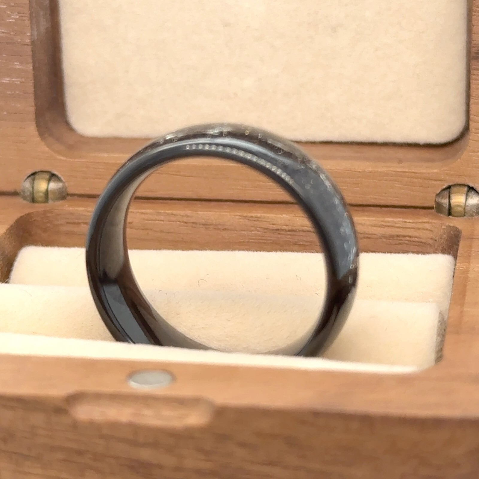 Black Meteorite Wedding Band Mens Meteorite Wedding Ring Galaxy Anniversary Ring