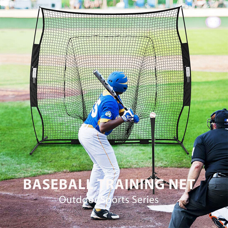 7x7ft Baseball Backstop Softball Practice Net w/ Strike Zone Target Tee CarryBag