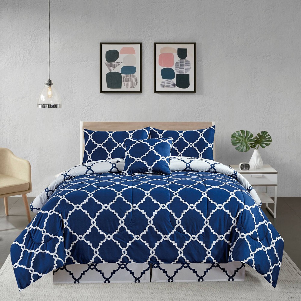 5 Piece Comforter Set Duvet Insert Ultra Soft Microfiber Reversible Comforters