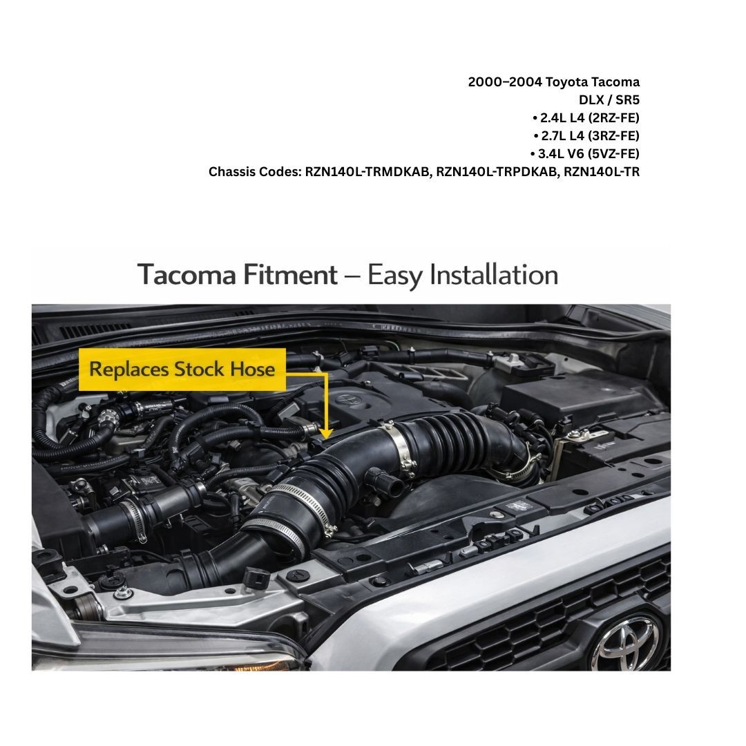 Toyota Tacoma Air Intake Hose 2000-2004 2.4L 2.7L 3.4L OEM 17881-62170
