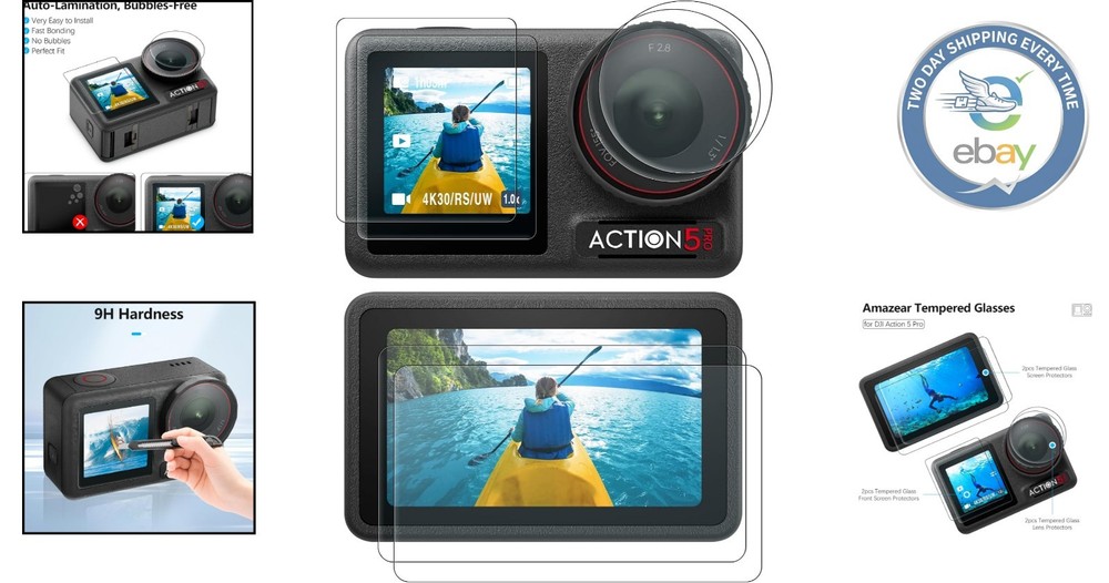 Complete Protection Set: 2 Tempered Glass Protectors for DJI Osmo Action 5 Pro