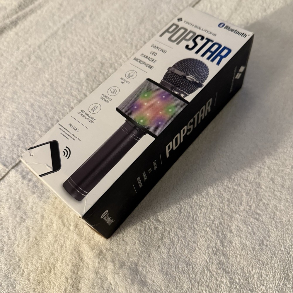 POPSTAR Bluetooth Microphone Dancing LED Karaoke Wireless New Rechargeable