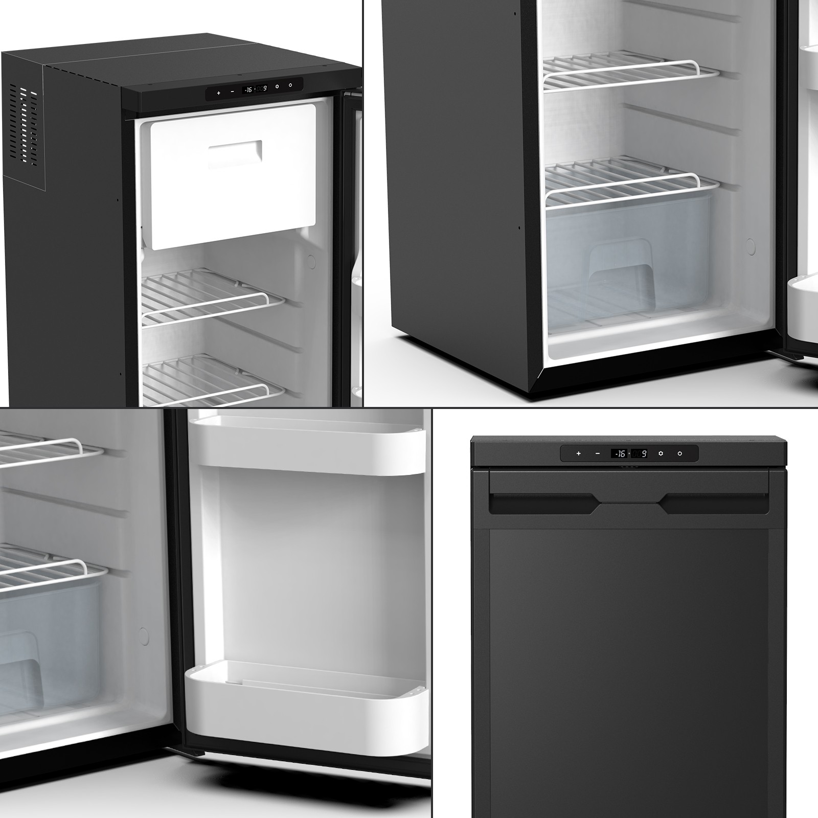 3.18 Cu.Ft Truck Fridge AC110V DC 12V/24V Portable RV Car Refrigerator Freezer