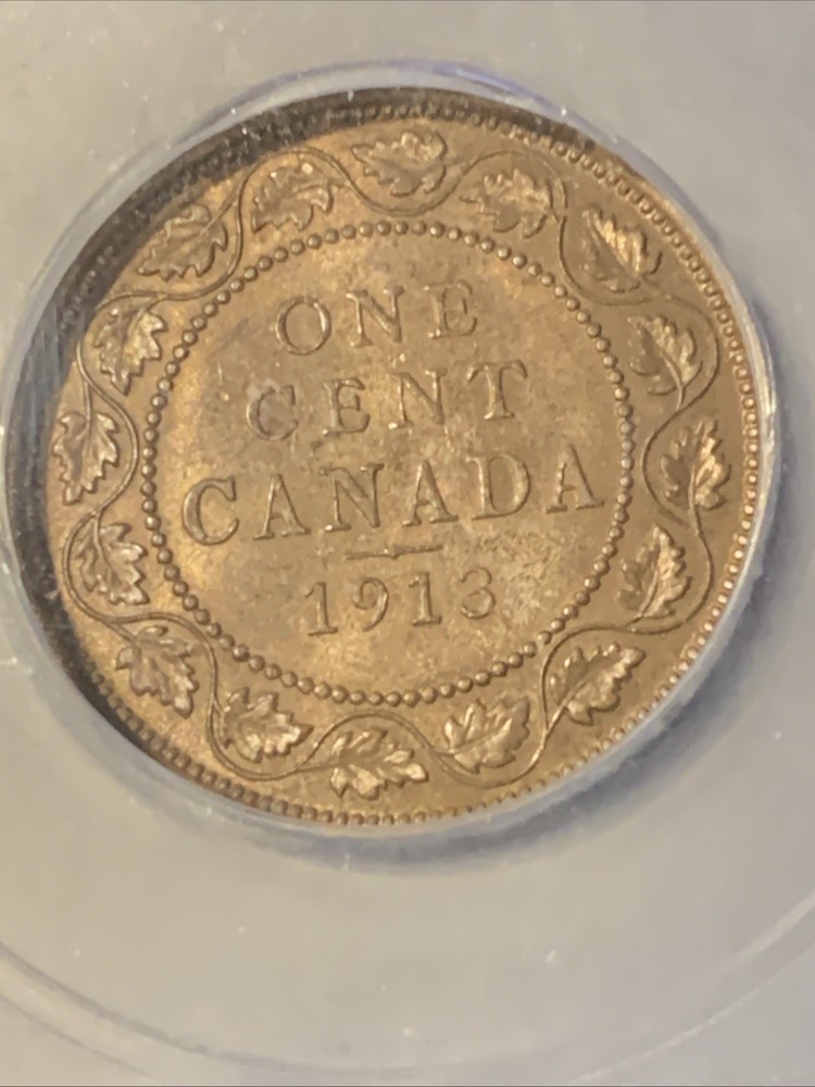 1913 CANADA LARGE CENT ~ ICG MS62BN
