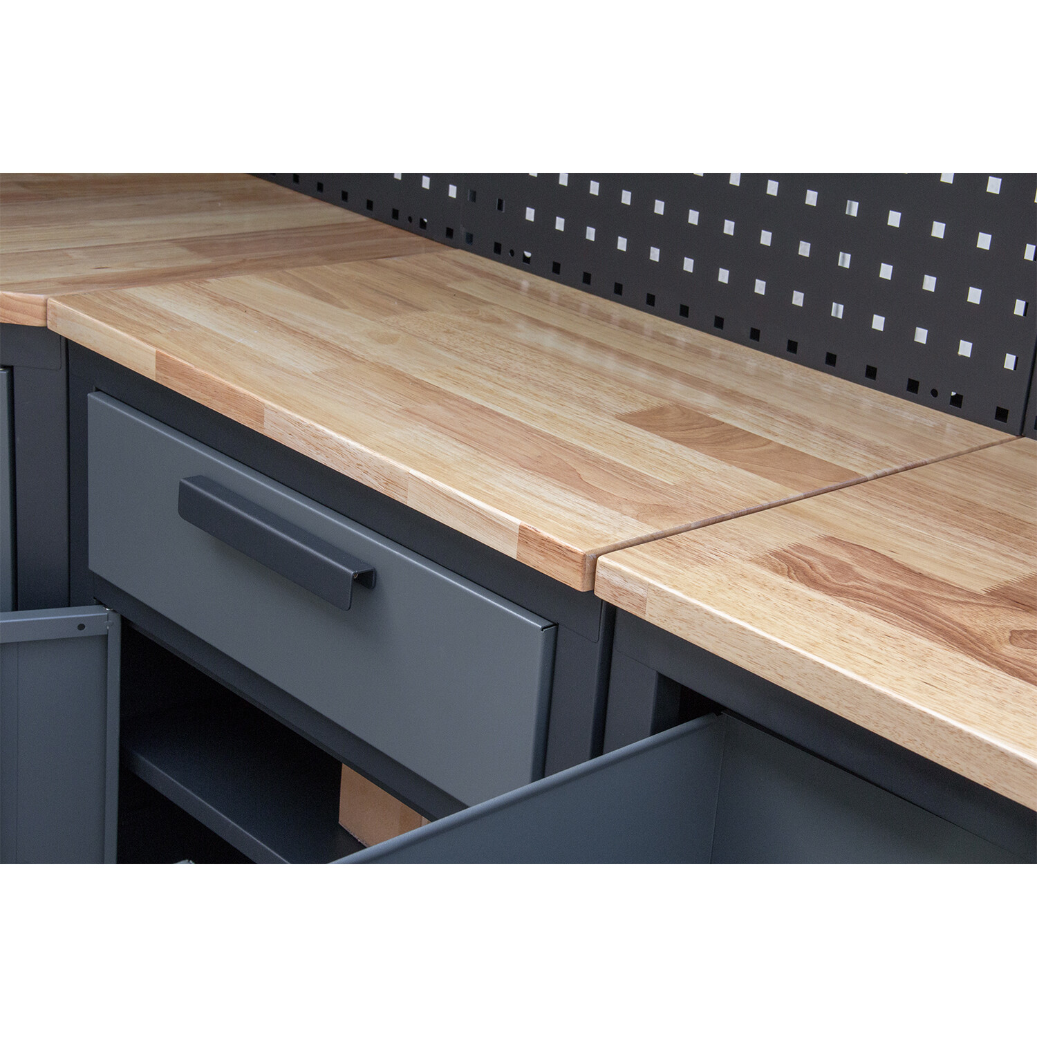 Garage Storage Cabinet 15Pcs Workshop W/Steel Cabinet Drawers Workbench Pegboard