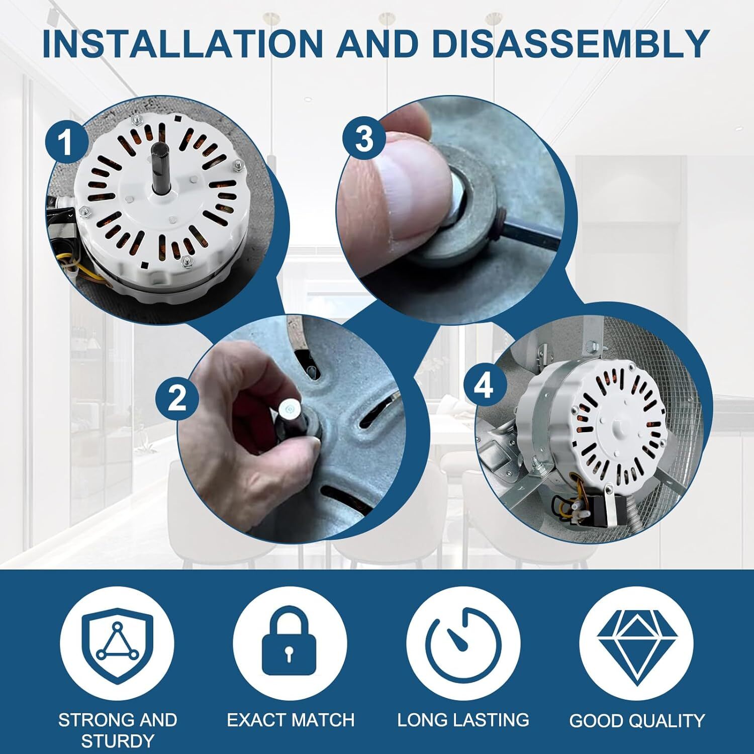 For Air Vent Attic Fan F0812B3146, F0816B4732, 35407 Power Vent Attic Fan Motor