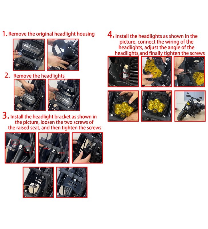 Front Headlight Bracket Mount Kit For Baja Designs LP6 Pro LED Auxiliary Light