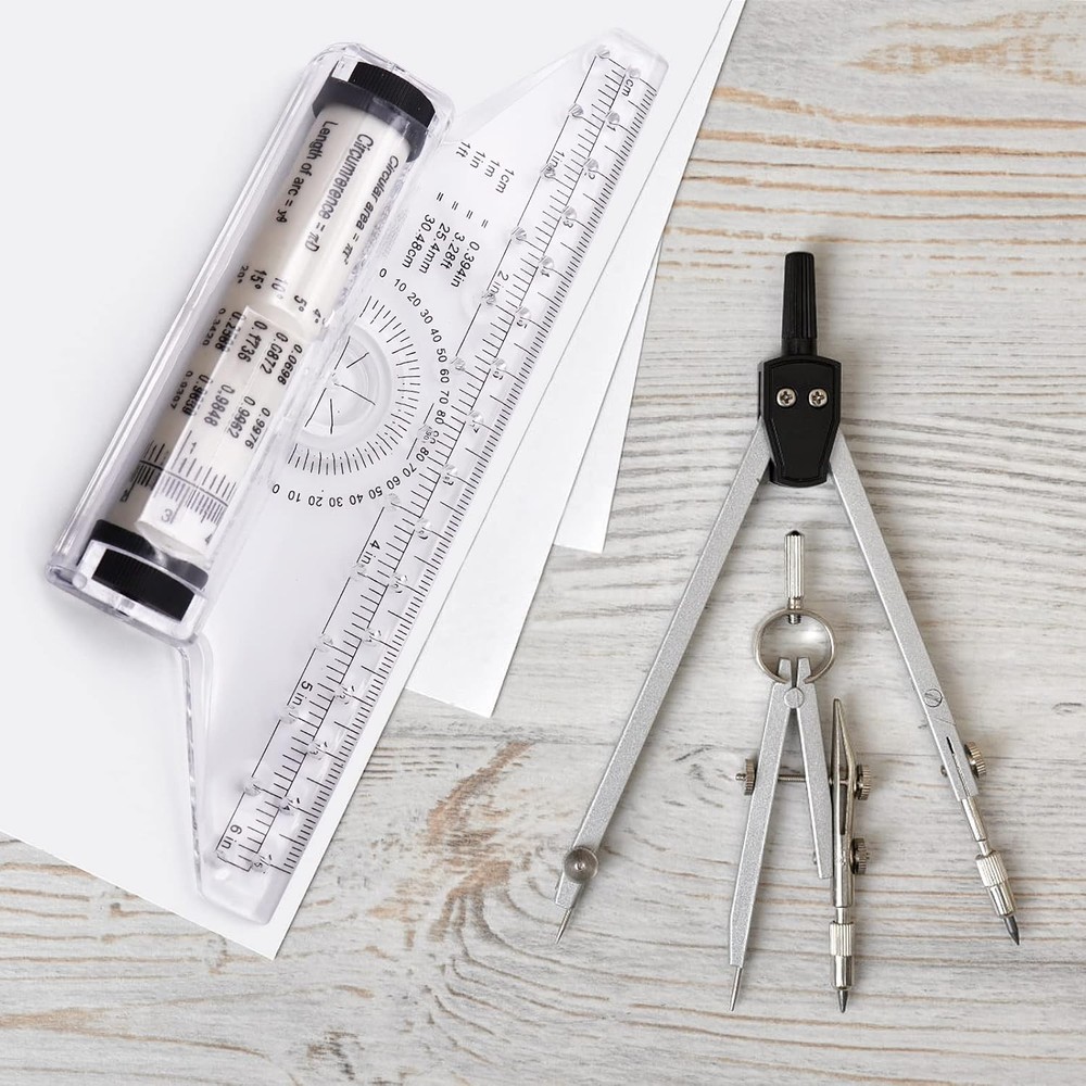 2 Pcs Plastic Measuring Rolling Ruler, Drawing Design Ruler for Measuring, Draft