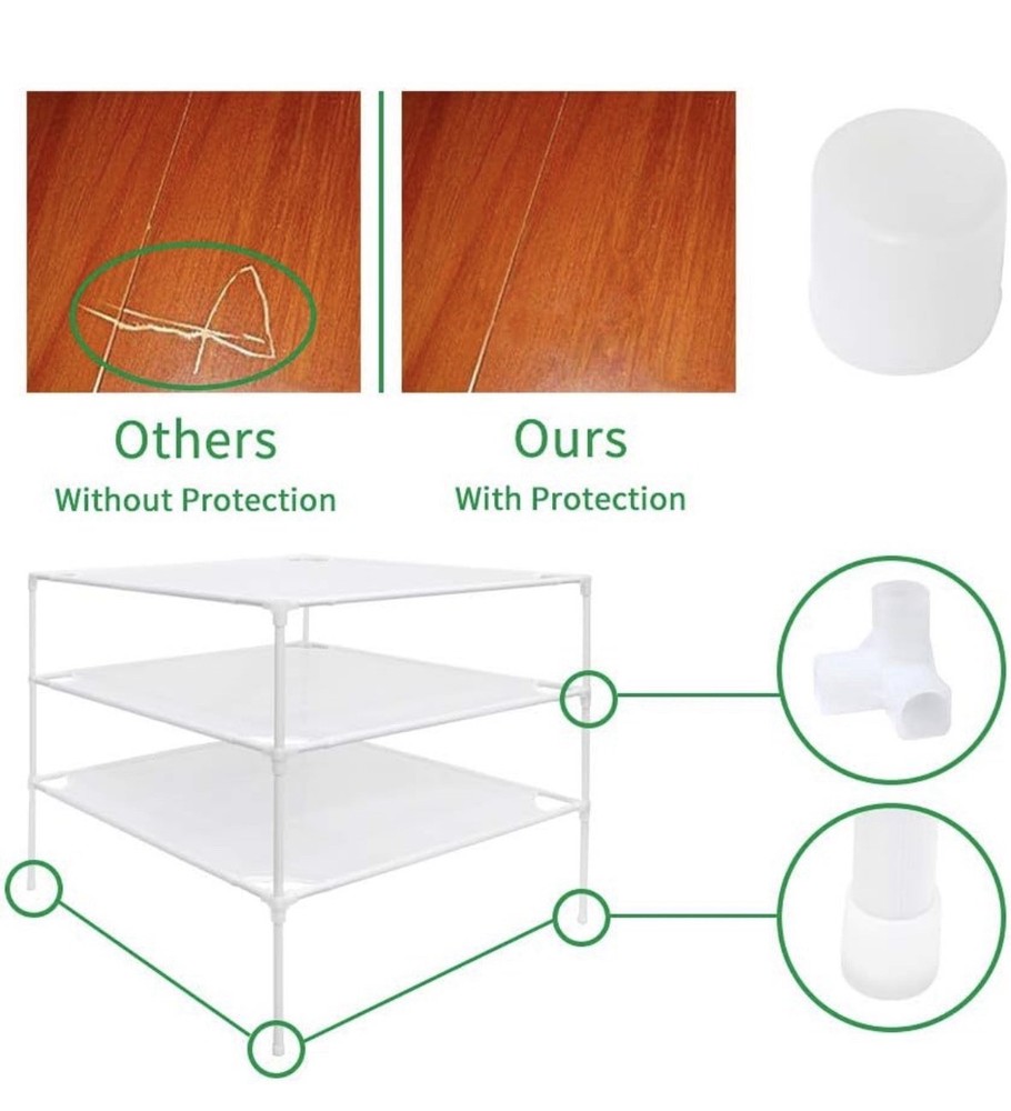 Growsun Stackable 6-Layer Mesh Drying Rack White Plastic 28x28x48 in