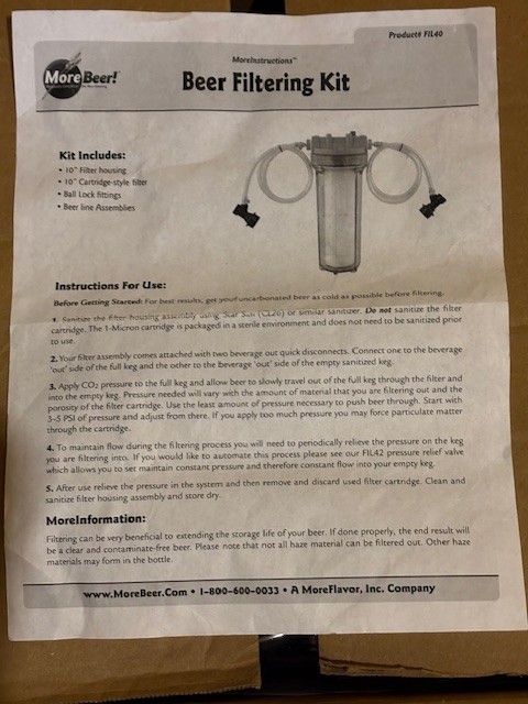 More Beer filtering kit
