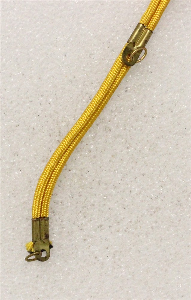 Original WWII Rayon Dog Tag Chin/Cord - solid yellow, Cavalry