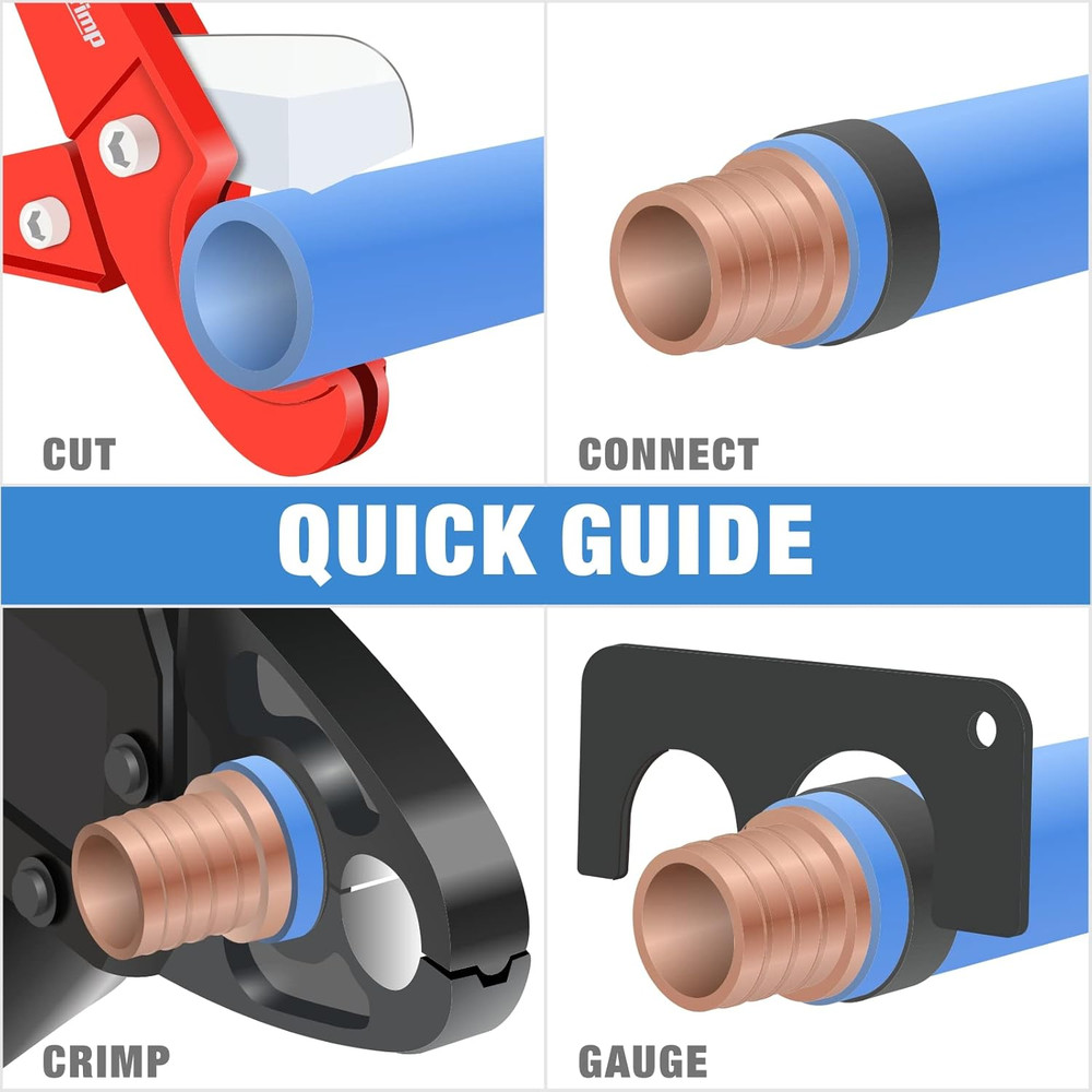 Icrimp Combo Angle Head PEX Crimping Tool C/W PEX Cutter