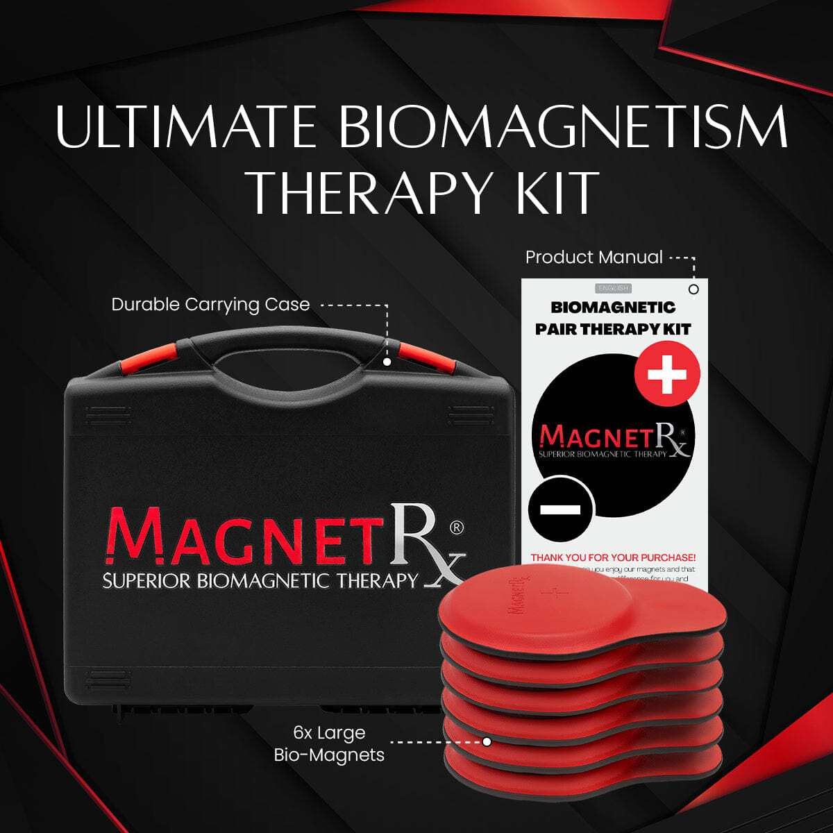 MagnetRX Biomagnetic Therapy Magnets Set (Large 6 Units)