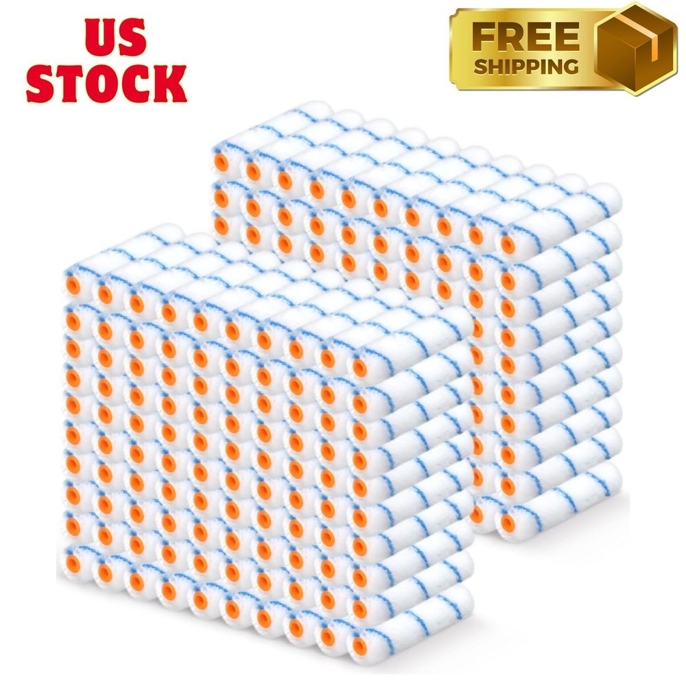 150 Pcs 6" x 1/2" Paint Roller High Density Microfiber Refills Mini Covers Paint