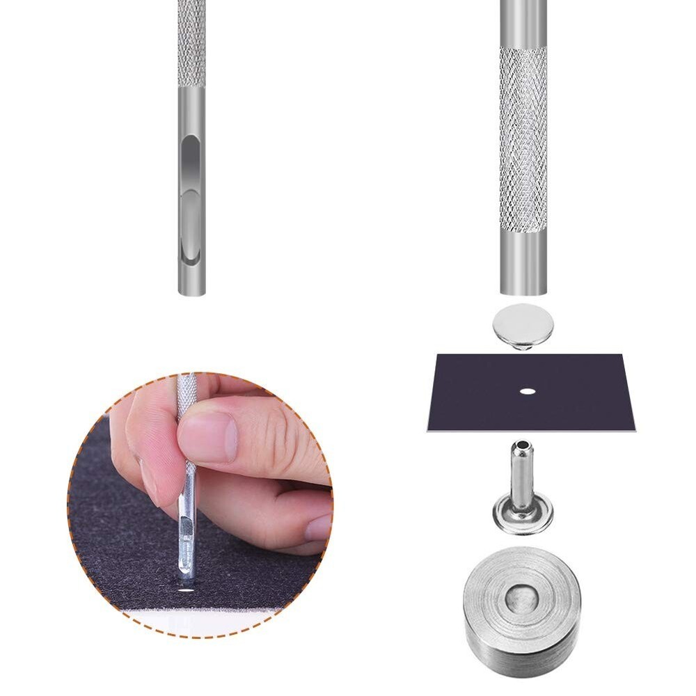Complete Leather Rivets Set: 480 Double Cap Rivets in 4 Colors & Tool Kit
